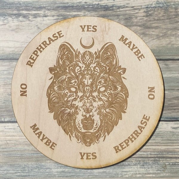 Crystal Grid~Wolf Pendulum Board - Wolf Divination Board - Altar Decoration