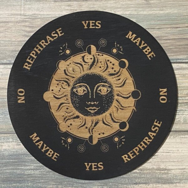 Crystal Grid~Sun Moon Phase Pendulum Board - Sun Moon Phase Divination Board - Altar Decoration