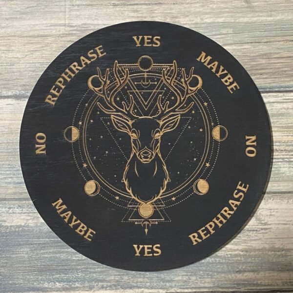 Crystal Grid~Deer Pendulum Board - Deer Moon Divination Board - Altar Decoration
