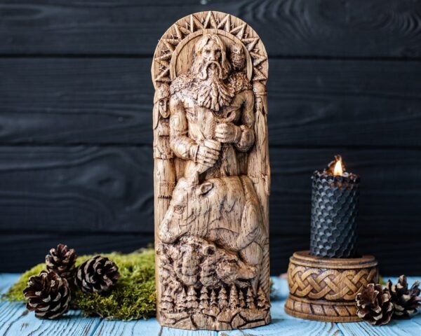 【Wood Sculpture】VELES, Slavic god statue, Slavic pantheon, pagan god, altar, cattle god, patron saint of the witchers and witches, wizard god