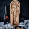 【Wood Sculpture】Hecate statue 15", Greek goddess, for pagan home altar, wicca statue, witches, Hecate key, Triple goddess