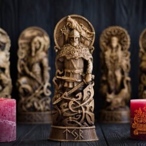 【Wood Sculpture】Tyr, Wood, Norse pantheon, viking pagan asatru heathen god and goddess Scandinavian gods altar mythology Wood Sculpture, Fenrir, Odin, Wotan