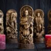 【Wood Sculpture】Bragi statue, norse gods, wood carving altar heathen asatru viking god and goddes sculpture wooden scandinavian pantheon