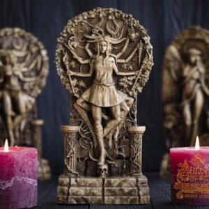 【Wood Sculpture】Wooden Hecate, Hekate statue, Greek goddess, pagan goddess, wiccan, wicca, altar, druid, witches, gaelic, witchcraft