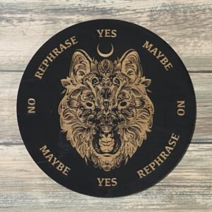 Crystal Grid~Wolf Pendulum Board - Wolf Divination Board - Altar Decoration