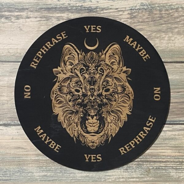 Crystal Grid~Wolf Pendulum Board - Wolf Divination Board - Altar Decoration