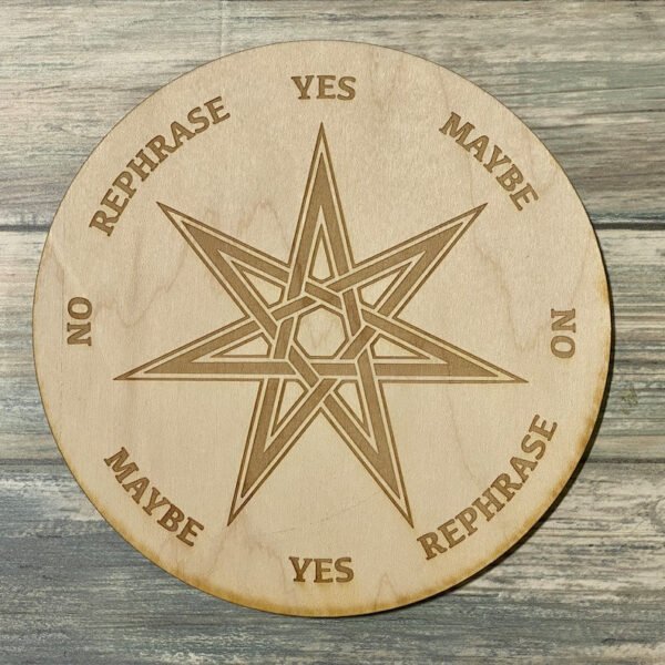 Crystal Grid~Faery Star Pendulum Board - Faery StarDivination Board - Septagram Pendulum Board - Altar Decoration