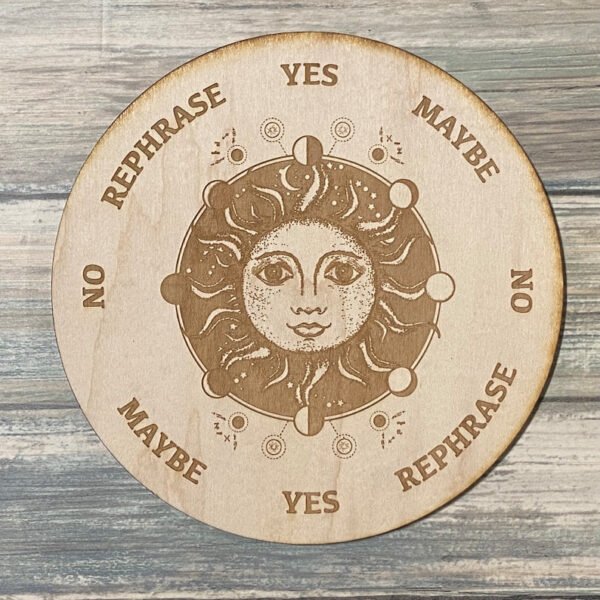 Crystal Grid~Sun Moon Phase Pendulum Board - Sun Moon Phase Divination Board - Altar Decoration