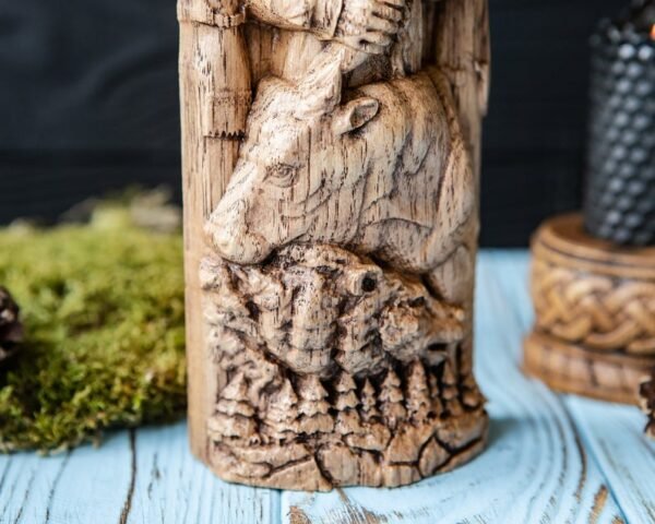 【Wood Sculpture】VELES, Slavic god statue, Slavic pantheon, pagan god, altar, cattle god, patron saint of the witchers and witches, wizard god