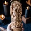 【Wood Sculpture】Morrigan, Morrigu, war and fate goddess, Irish goddess, pagan, wiccan, wicca, altar, druid, witches, gaelic, celtic