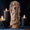 【Wood Sculpture】Morrigan, Morrigu, war and fate goddess, Irish goddess, pagan, wiccan, wicca, altar, druid, witches, gaelic, celtic