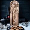 【Wood Sculpture】Hecate statue 15", Greek goddess, for pagan home altar, wicca statue, witches, Hecate key, Triple goddess
