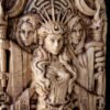 【Wood Sculpture】Hecate statue 15", Greek goddess, for pagan home altar, wicca statue, witches, Hecate key, Triple goddess
