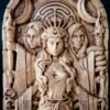 【Wood Sculpture】Hecate statue 15", Greek goddess, for pagan home altar, wicca statue, witches, Hecate key, Triple goddess
