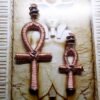 Home Decor~Shungite, Copper Coiled Ankh Pendant. 2 size option.