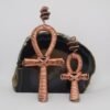 Home Decor~Shungite, Copper Coiled Ankh Pendant. 2 size option.