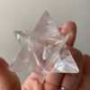 Home Decor~Clear Quartz Merkaba with silver and/or rainbow inclusions