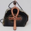 Home Decor~Shungite, Copper Coiled Ankh Pendant. 2 size option.