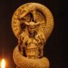 Wood Sculpture Collection-Loki Statue, Loki Altar Figurine, Carved Pagan Statue, Viking Decor, Norse Mythology, Asatru, Viking Altar, Loki Viking God, Pagan Figure