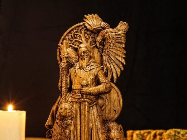 Wood Sculpture Collection-Odin statue, Wotan, Allfather, Norse God Figure, Viking Altar, Allfather Figurine, Norse God Odin, Wooden Wotan Statue, Pagan Statue
