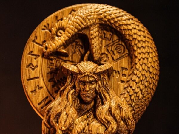 Wood Sculpture Collection-Loki Statue, Loki Altar Figurine, Carved Pagan Statue, Viking Decor, Norse Mythology, Asatru, Viking Altar, Loki Viking God, Pagan Figure