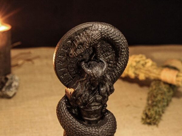 Black Loki Statue, Black Loki Altar Figurine, Loki Norse God, God of Lies, Carved Pagan Statue, Norse God Figure, Norse Altar, Asatru