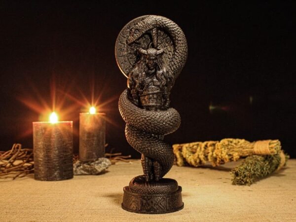 Black Loki Statue, Black Loki Altar Figurine, Loki Norse God, God of Lies, Carved Pagan Statue, Norse God Figure, Norse Altar, Asatru