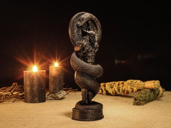 Black Loki Statue, Black Loki Altar Figurine, Loki Norse God, God of Lies, Carved Pagan Statue, Norse God Figure, Norse Altar, Asatru