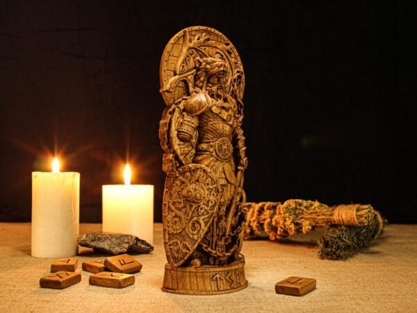 Tyr Statue, Carved Tyr Figurine, Norse Altar Statue, Pagan Decor, Scandinavian Mythology, Tyr Viking God, Custom Viking Statue, Altar Statue