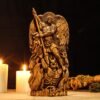 St. Michael Statue, Archangel Michael Carving, Catholic Saint Figurine, Guardian Angel Decor, Spiritual Protection Gift, St. Michael Icon