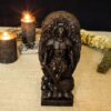 Wood Sculpture Collection-Black Lucifer Statue, Lucifer Fallen Angel Statue, Lucifer Morningstar, Leviathan, Black Occult Statue, Black Demon Statue, Pagan Figurine