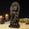Wood Sculpture Collection-Black Azazel Statue, Black Fallen Angel Statue, Azazel Goetia Figure, Goetia Demon Statue, Black Demon Statue, The Lesser Key of Solomon