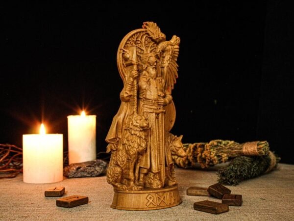 Odin statue, Carved Odin Figure, Allfather, Wotan, Norse God Statue, Viking Statue, Norse Mythology, Norse Pagan, Altar Figurine