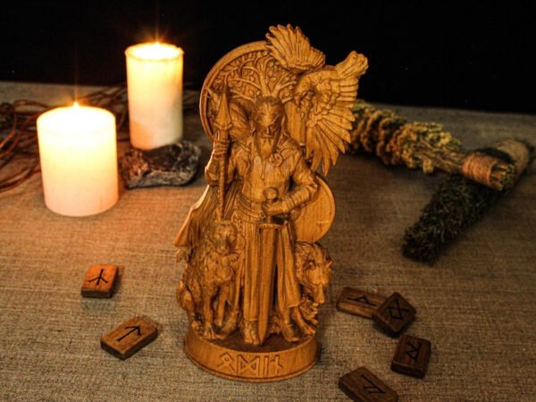 Odin statue, Carved Odin Figure, Allfather, Wotan, Norse God Statue, Viking Statue, Norse Mythology, Norse Pagan, Altar Figurine