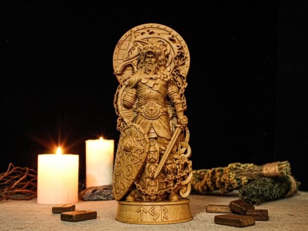 Tyr Statue, Norse God Tyr, Tyr Altar Figure, Norse God Statue, Carved God Statue, Viking Mythology, Norse Altar, Altar Figurine