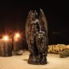 Wood Sculpture Collection-Black Lilith Statue, Wiccan Goddess of Feminine Wisdom, Carved Lilith Figure, Innana Wooden Figure, Sumerian Goddess, Sumerian Mythology