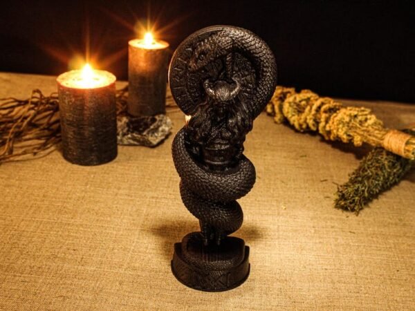 Black Loki Statue, Black Loki Altar Figurine, Loki Norse God, God of Lies, Carved Pagan Statue, Norse God Figure, Norse Altar, Asatru