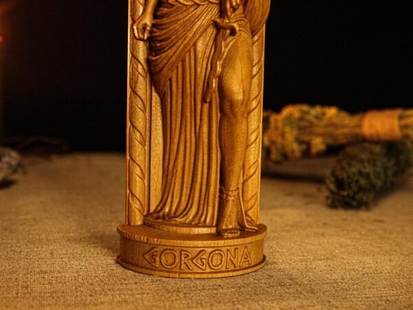 Medusa Statue, Medusa Gorgon Greek Goddess, Greek Mythology Goddess, Wooden Pagan Figurine, Occult Decor, Altar Statue, Custom Greek Statue