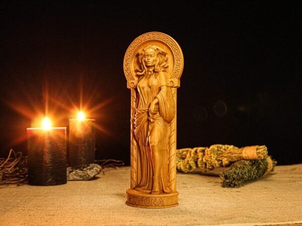 Medusa Statue, Medusa Gorgon Greek Goddess, Greek Mythology Goddess, Wooden Pagan Figurine, Occult Decor, Altar Statue, Custom Greek Statue