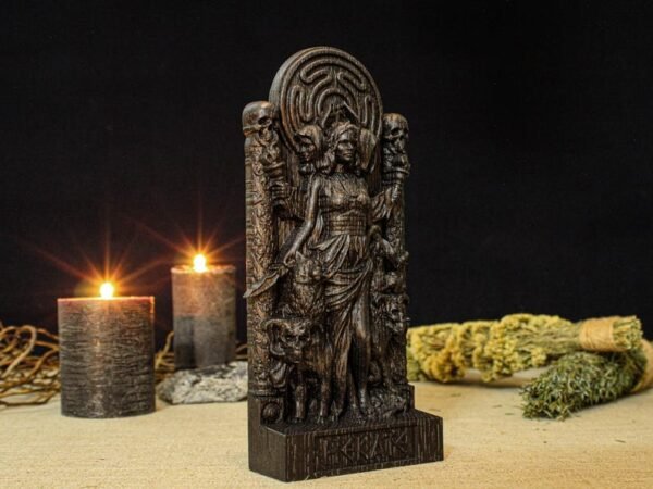 Black Hecate Statue, Black Greek Goddess Figure, Greek Goddess Hecate, Carved Greek figurine, Greek Mythology, Greek Altar, Pagan Gift