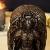 Wood Sculpture Collection-Black Lucifer Statue, Lucifer Fallen Angel Statue, Lucifer Morningstar, Leviathan, Black Occult Statue, Black Demon Statue, Pagan Figurine