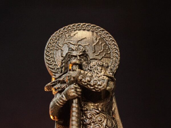 Wood Sculpture Collection-Black Thor Statue, Black Norse Statue, God of Thunder Figure, Norse God Thor, Carved Viking Statue, Pagan God Statue,Norse Altar,Pagan Altar