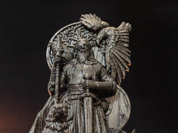 Black Odin statue, Black Allfather Figurine, Wotan, Carved Odin Idol, Norse Mythology Statue, Norse God Odin, Viking Altar, Pagan Altar