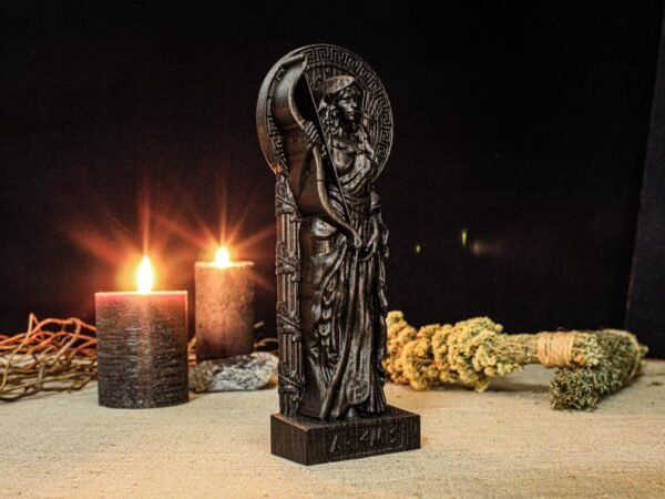 Black Artemis Statue, Artemis Greek Goddess, Greek Mythology, Greek Goddess Figurine, Greek Altar, Goddess of the Hunt, Carved Pagan Statue