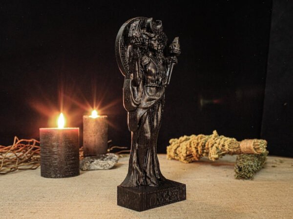 Wood Sculpture Collection-Black Nyx Statue, Greek Goddess of the Moon, Black Goddess Figure, Nyx Goddess Figure, Greek Altar Statue, Greek Mythology, Moon Goddess