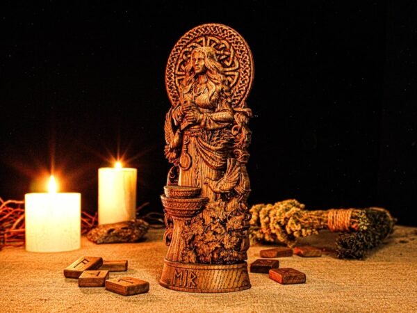 Wood Sculpture Collection-Eir Statue, Goddess of Healing, Eir Altar Figure, Viking Goddess Figurine, Heathen Altar, Norse Pagan Altar, Norse Gods, Viking Mythology