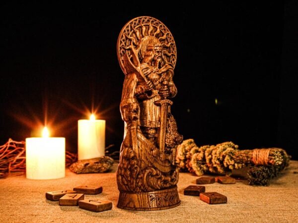 Wood Sculpture Collection-Freyr Statue, Freyr Norse God Figure, Freyr Altar Statue, Viking Statue, Pagan Figurine, Norse Mythology, Altar Statue, Norse