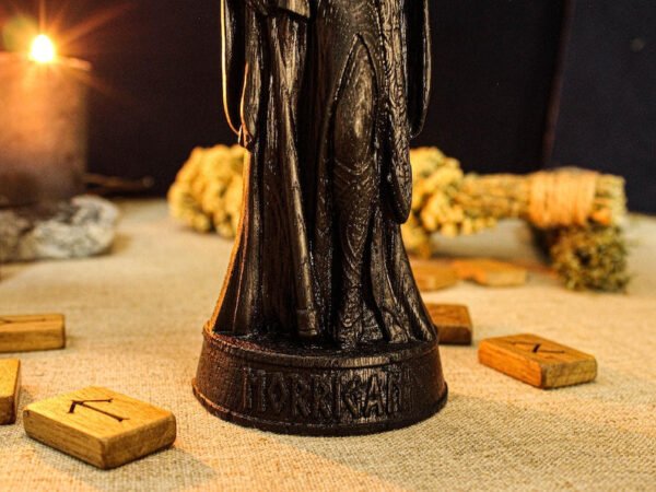 Black Morrigan Statue, Carved Morrigan Figurine, Celtic Goddess Figure, Goddess of the War, Wooden Morrigan Statue, Celtic Altar Figure