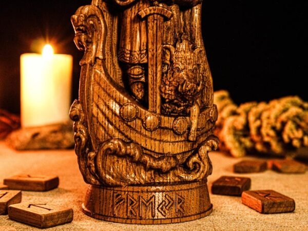 Wood Sculpture Collection-Freyr Statue, Freyr Norse God Figure, Freyr Altar Statue, Viking Statue, Pagan Figurine, Norse Mythology, Altar Statue, Norse