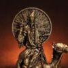 Wood Sculpture Collection-Black King Paimon Statue, Demon Paimon Figure, Demonology Figure, Goetia Statue, Black Demon Statue, Custom Demon Statue, Pagan Altar